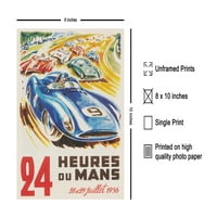 Vintage poster - Vintage France Wall Art - Sportska trkačka trka za trku - Sati Le Le Mans Race - Umrand Wall Art Poster - Great Wall Decor poklon za dom, ured, ured, ured, ured, ured, ured, ured, ured, ured, ured, dnevni boravak