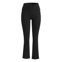 Hueook Hlače za ženske pune boje Ležerne tanke visoke hlače sa poketama Modni elastični struk Žene Sportske joge hlače