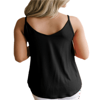 Yskkt ženski ljetni casual prsluk V-izrez čvrsta boja bez rukava kratka majica modne ljuljačka majica