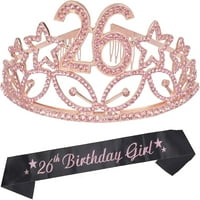 26. rođendanski pokloni za žene, 26. rođendan Tiara i Saš ružičasto, sretan 26. rođendan