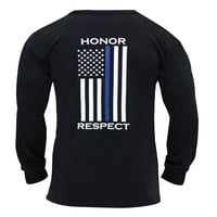 Rothco tanka plava linija čast i poštuju majicu s dugim rukavima