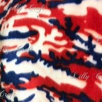 Lilly Craft Red White Blue Camuflage Fleece tkanina poliester - Prodaje se u dvorištu - 58 60