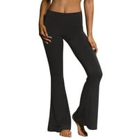 Labakihah joga hlače Ženski visoko struk široka noga Palazzo Bell donje joge hlače pantalone pantalone sive