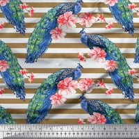 Stripe tkanine Soimoi poliestera, cvjetni i paun ptica za štampanje tkanine sa dvorištem široko