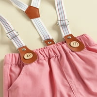 Toddler Baby Boy Girl Gentleman Outfits Dugme s kratkim rukavima Up Romper košulje Shorts Summer Formalno odijelo