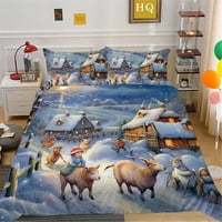 Božićna posteljina Set COOD Deca za odrasle kućni tekstil Luksuzni crtani ovčji ovci 3D prekrivač prekrivača