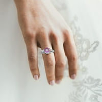 Prstenovi za teen djevojke, vintage izvrsne dame prsten ružičaste opal cirkon zvona bakrene prstene