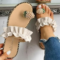 Ženske sandale Žene Ljetne sandale Dame Ananas Sandals Clip Toe Flip Flops Boho Casual Papuče cipele za plažu Beige