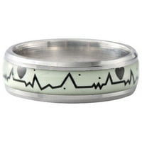 Fledorashia prstenovi za žene Mather's Day Pokloni svjetlosni otkucaji srca Elektrokardiogram titanijum