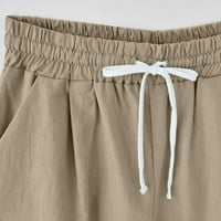 Manxivoo Ženske hlače Žene Ljetne pamučne hlače visoke struke Plus veličine kratke hlače Pokazivanje