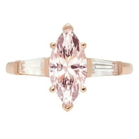 2.0ct Marquise rez ružičasti simulirani dijamant 18K 18K ruža Gold Gold Angagement Kamena prstena veličine 8