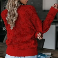 Ženske pad džempera za žene vruće prodaje čišćenje dame moda pletena puna boja dugih rukava šuplji duks vrh