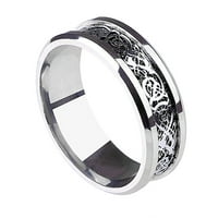 Archer Unise Dragon Uzorak Rhinestone Titanium čelični prsten za angažovanje nakita poklon