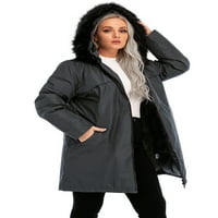 Ženska zima plus veličina dugi kaput s dugačkim jaknom Zipper Parka Overcoats Raincoat Aktivni kaput