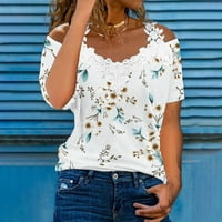 Vrat tunika na vrhu casual grafičkog tiska T-majice Casual V izrez majice Ljetni osnovni vrhovi labavi ugradnju