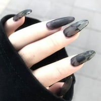 Noć vještica na noktima Ovalni medijski nokti akrilni nokti lijesni nokti s crnim ružom mat nokti dizajnira ljepila traka na noktima pad na noktima pad punih pokrivača za žene i djevojke