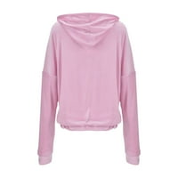 Vedolay vrhovi ženske dukseve dukseve Crewneck preveliki pulover casual comfy pada modna odjeća, ružičasta