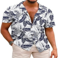 Luxplum mens tops rever vrat Ljetne košulje kratki rukav majica casual majica za odmor Tee Style h s