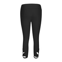 Duge pantalone za žene plus veličine Boja niske stručne ležerne tajice sa izdubljenim laticama joge fitness hlače i elastične hlače do 65% popusta