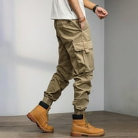 Nečuvene muške teretne hlače opuštene fit muške vježbe teretane hlače Capri hlače džepove patentnih