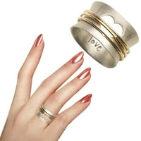 Modni prstenovi za okretanje dva tonska žičana žičana prstena poklona za djevojke dame