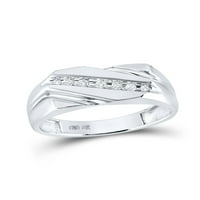 Dijamantna princeza 10kt bijela zlatna muška okrugla dijamantski vjenčani prsten CTTW