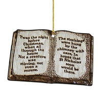 Ljubitelj Veki Rezervirajte Zabavno Čitanje božićne knjige Drveni ukras za zanat