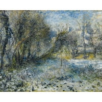 Renoir, Pierre-Auguste crni moderni uokvireni muzej umjetnički print pod nazivom - snežni pejzaž