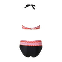 Plus veličine Bikini set za žene Dvije kupalište Ljetni modni kupaći kostimi Vintage cvjetni ispis omotani
