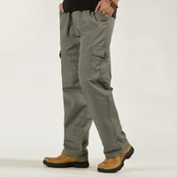 Teretne pantalone Muške modne Ležerne prilike Labavi pamučni Plus Plus Pocket čipkajte hlače elastične strugove pantalone