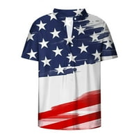 Cleariance Muške košulje 4. jula Američka zastava Štampaj Teers Pulover Actither odjeća Kratki rukav majica Tee Majice Plavi XL