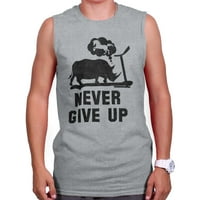 Jednorog ženski tenk mišića vrhunska majica Tee Rhinos se nikad ne odustaju od teretane Fitness Workout