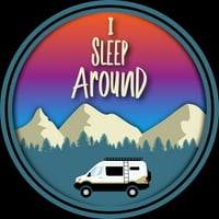 Spavajte oko zivnih automobila kampiranje i planinarenje planine Muške crvene grafičke grafičke grafičke tenkove - dizajn od strane ljudi s