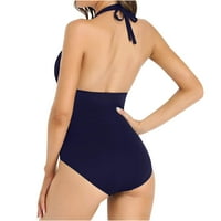 Super za kupaći kostim za žene za žene za žene Halter V izrez ruched kupaći odijelo Push up Jappy Monokini
