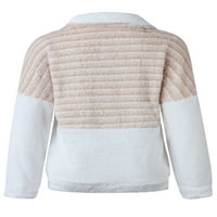 Ženski prevelizirani štand dukserica Zip Fluffy Fleece Pulover Odjeća za obnovke Nejasno topla jakne kaputi