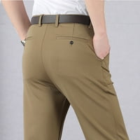 Muškarci Ležerne prilike Sport Hlače Tanke pantalone Solicine boje Elastične povremene poslovne hlače