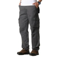 Jinda muške duge povremene teretne hlače casual pantalone gležanske pamučne vintage ljetne putnike Pleted planinarske hlače sive 32