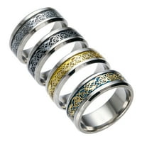 Shulemin stilski muškarci titanijum čelični glatki površinski vjenčani prsten prsten nakit poklon crna + srebrna