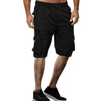 Teretne pantalone za muškarce muški ljetni ravni teretni pantni elastični struk patentni zatvarač Fly džepne kratke hlače
