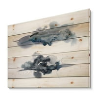 Art Demandart 'Sažetak tamnog plavog oblaka II' Moderni ispis na prirodnom borovu šumu u.