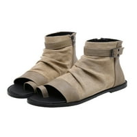 Crocowalk Womens Netlip Lagani visokog gornjeg gladijatora Sandal Vintage Ravne sandale Ljetni pojas