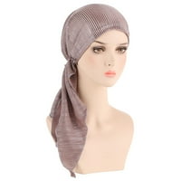 Loopsun kape za žene Ležerne prilike pune boje, solidne Indije Muslimanske ruffle chemo šešire za glavu glave za glavu za glavu Turbans