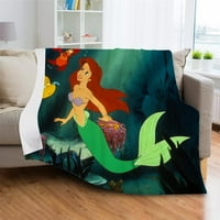 Mermaid Ariel Charm Princess Flannel bacajte pokrivače lagani ultra mekani krevet super mekan za oca