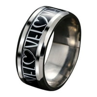 Heiheiup nakit čelik od nehrđajućeg muškog titana čelika Valentinova poklon prsten prsten za žene Ljubav dnevni prstenovi za žene postavljene veličine 8-9