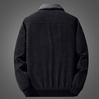 Tking modni muški jesen i zimsko casual modni modni čvrsti jakni za jaknu u koluroy jaknu - crni 5xl