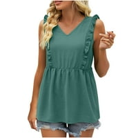 Mikilon na prodaju Ženska modna slobodno vrijeme SOLIDI SOLD bez rukava s kratkim majicama na vrhu ženske majice za ljeto s