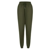 GUBOTARE znojene hlače za žene ženske jogger hlače visokog struka korektora za vuču za žene sa džepovima, vojska zelenih s