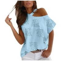 Košulje za žene za žene asimetrična vrata ugodna bluza Žene Ljetni modni vrhovi Ležerni od ramena Classic-Fit-Fit