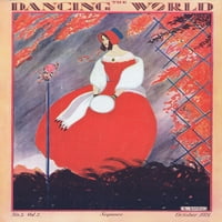 Art Deco Cover of the Ples World Magazine, oktobarskog postera Print Mary Evans Jazz Age Club Collection