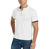 Zodggu ljeto muška polo majica ljetna ugodna odjeća klasična majica za muškarce pune košulje u boji casual vrhovi dual prevrnuti ovratnik pulover kratki rukav tee bijeli